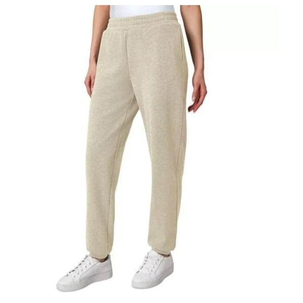 New Mondetta Women's M Heathered Fleece Jogger Pants Relaxed Fit   Beige